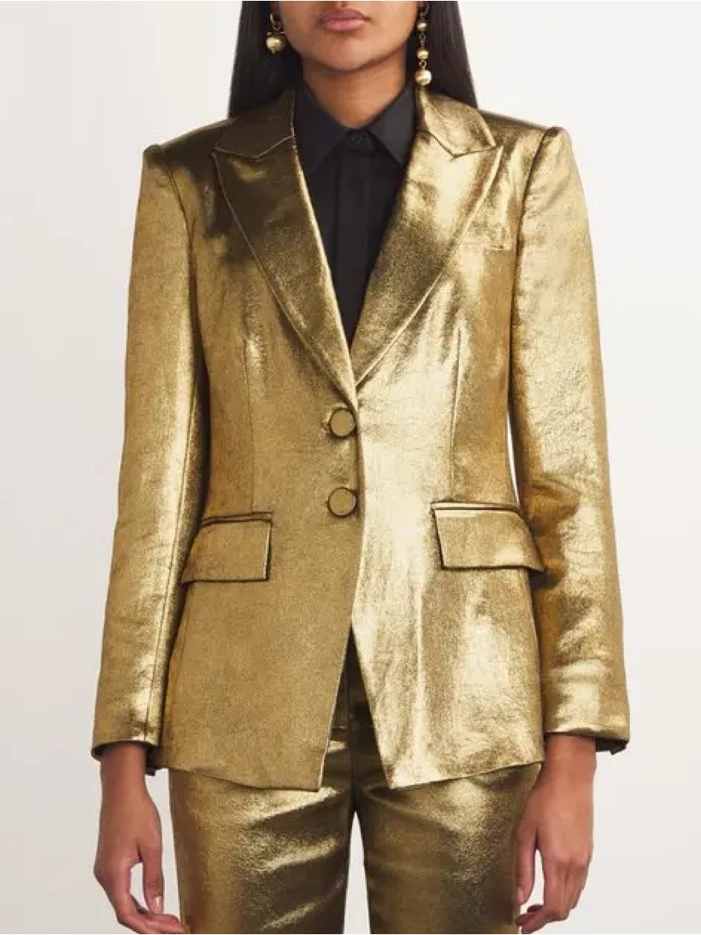Veronica Beard x Poppy Delevingne Izara Dickey Blazer Jacket Vintage Gold Size:0